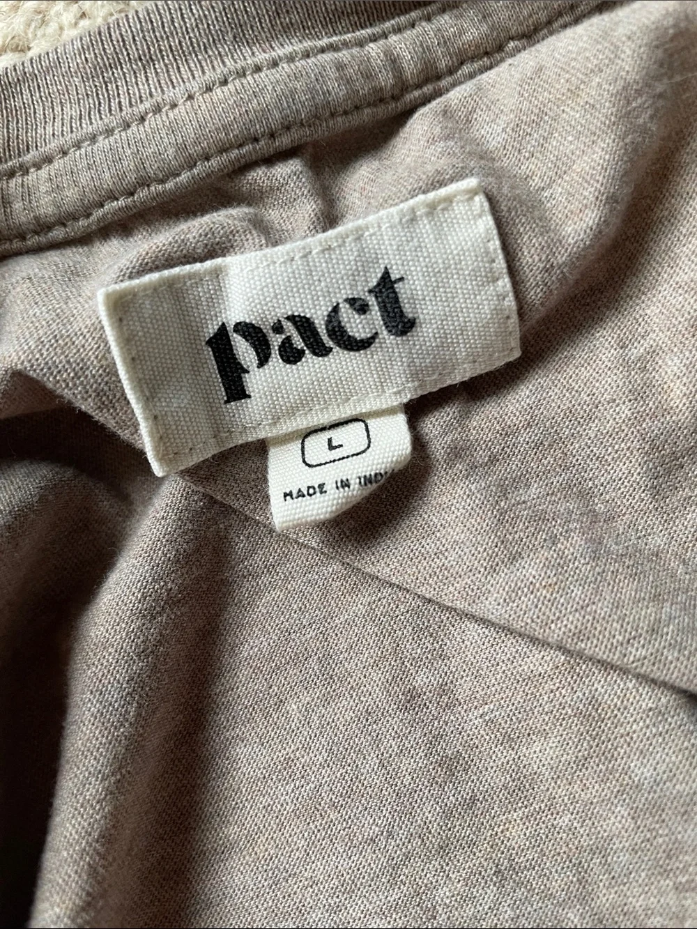Pact Softspun Tank Midi Dress One Side Slit Organic Cotton Oatmeal Size Large